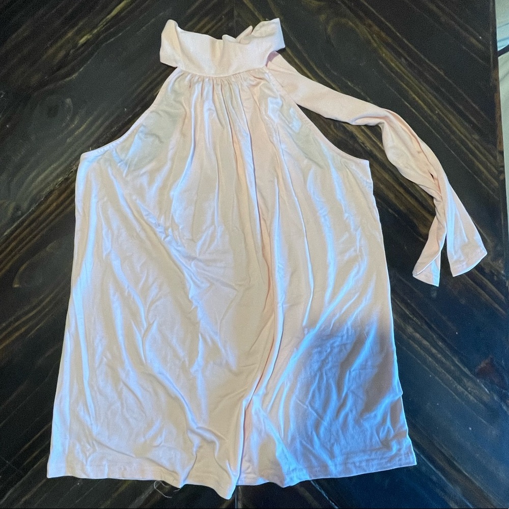 Tie back pink top